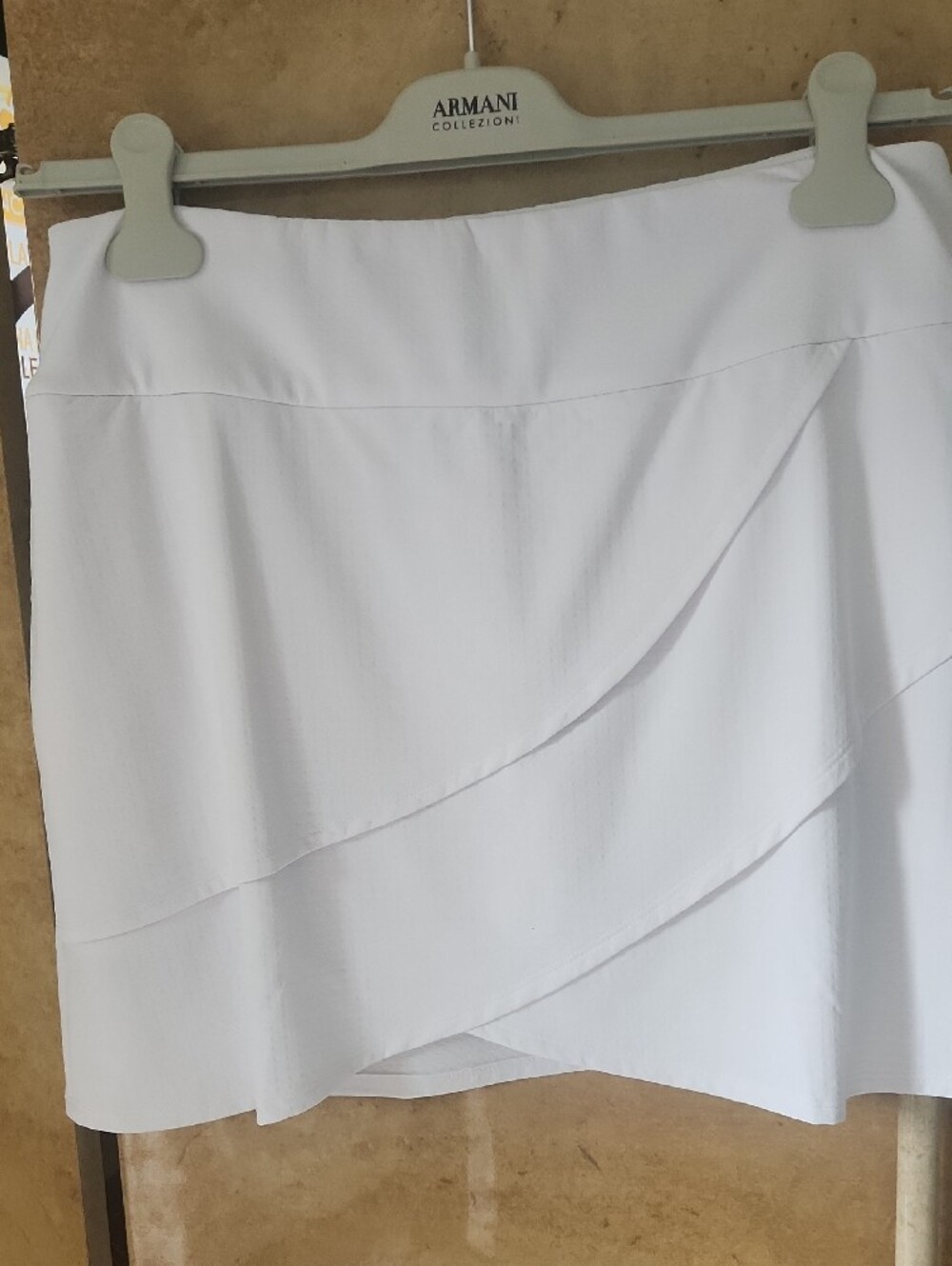 NWT- IBKUL White Asymmetrical Layered Skirt - Picture 4 of 7